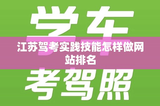 江苏驾考实践技能怎样做网站排名