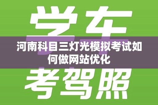 河南科目三灯光模拟考试如何做网站优化