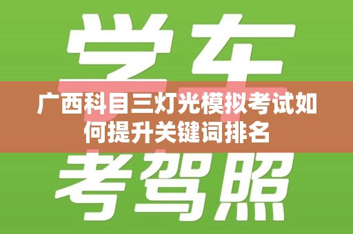 广西科目三灯光模拟考试如何提升关键词排名