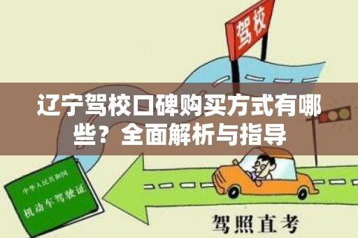 辽宁驾校口碑购买方式有哪些？全面解析与指导